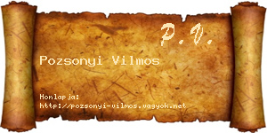 Pozsonyi Vilmos névjegykártya